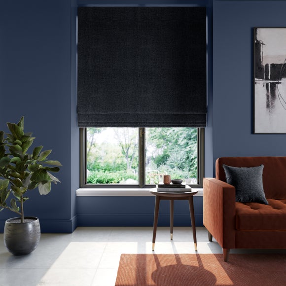Textured Chenille Made To Measure Roman Blind Black