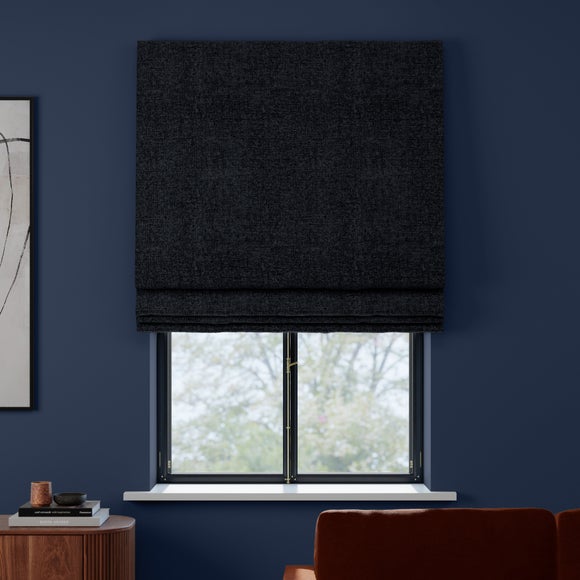 Textured Chenille Made To Measure Roman Blind Black