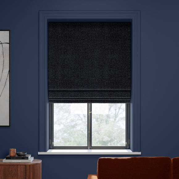 Textured Chenille Made To Measure Roman Blind Black