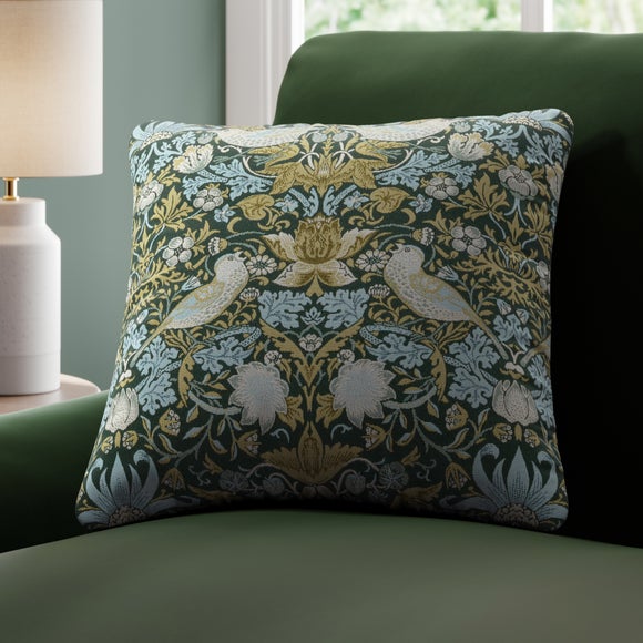 View William Morris At Home Strawberry Thief Polyester Made To Order Cushion Cover