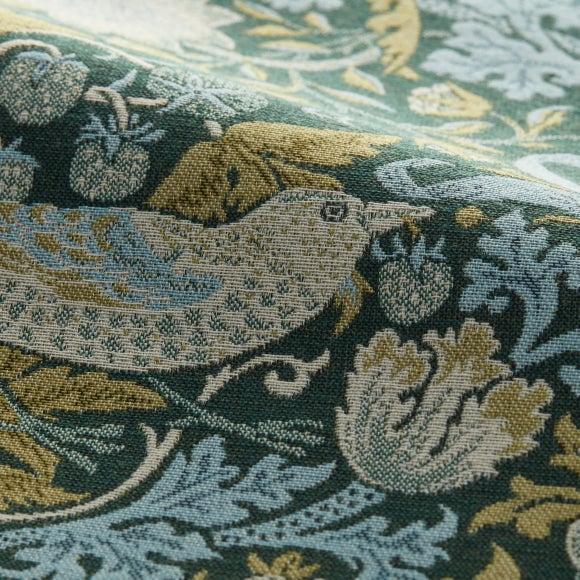 William Morris At Home Strawberry Thief Polyester Made To Order Cushion Cover Strawberry Thief Emerald
