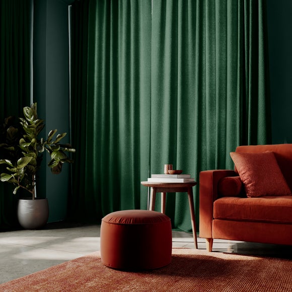 Textured Chenille Made To Measure Curtains Forest (Green)