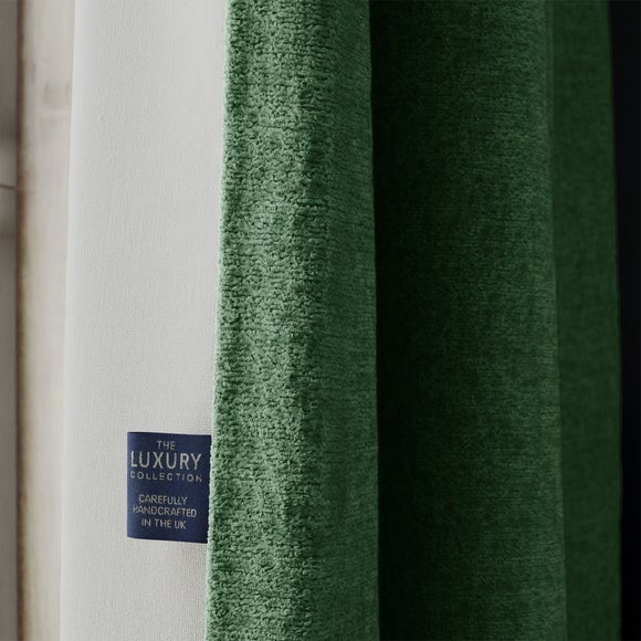 Textured Chenille Made To Measure Curtains Forest (Green)