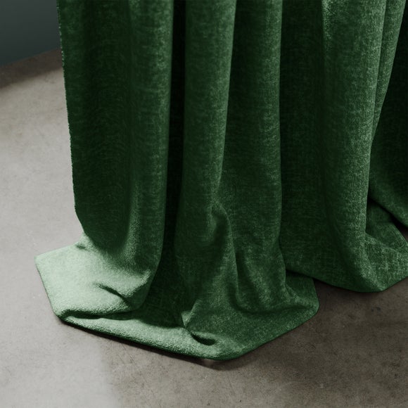 Textured Chenille Made To Measure Curtains Forest (Green)