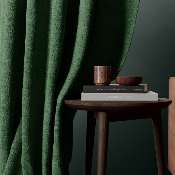 Textured Chenille Made To Measure Curtains Forest (Green)