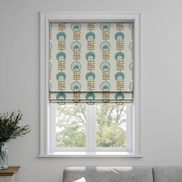 Scandi Floral Made to Measure Roman Blind Scandi Floral Seafoam