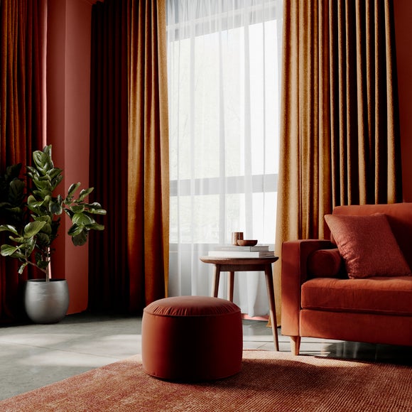 Textured Chenille Made To Measure Curtains Caramel