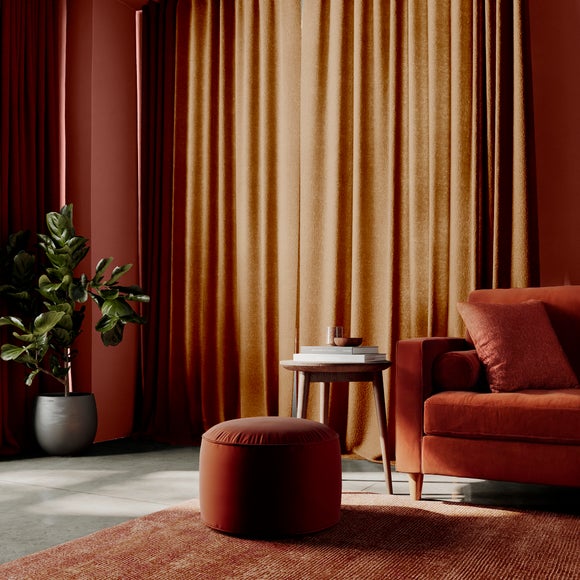 Textured Chenille Made To Measure Curtains Caramel