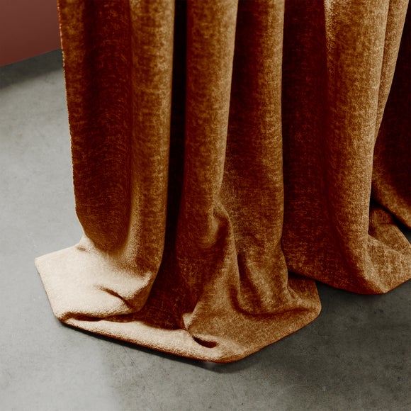 Textured Chenille Made To Measure Curtains Caramel