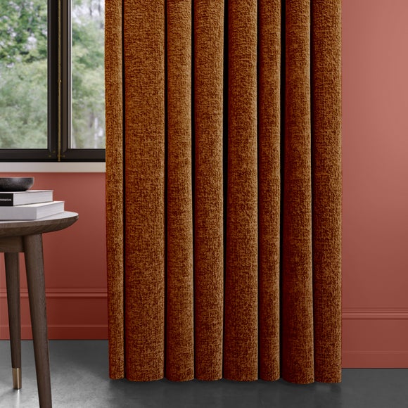 Textured Chenille Made To Measure Curtains Caramel