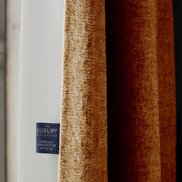 Textured Chenille Made To Measure Curtains Caramel