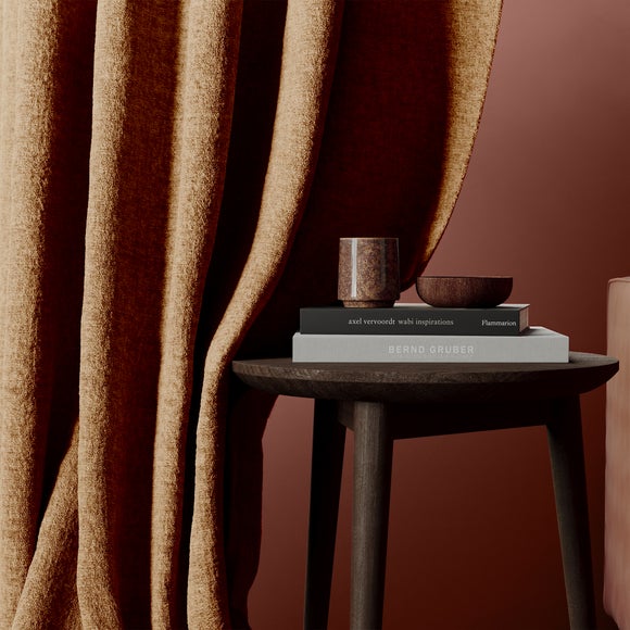 Textured Chenille Made To Measure Curtains Caramel