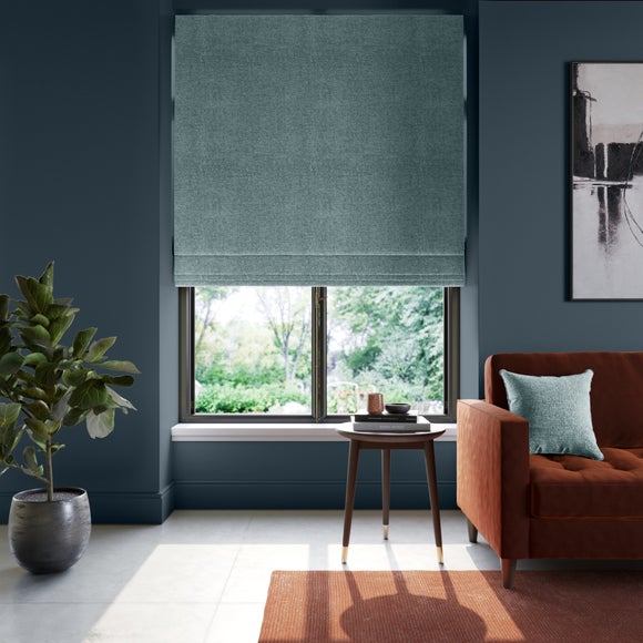 Textured Chenille Made To Measure Roman Blind Breeze (Blue)