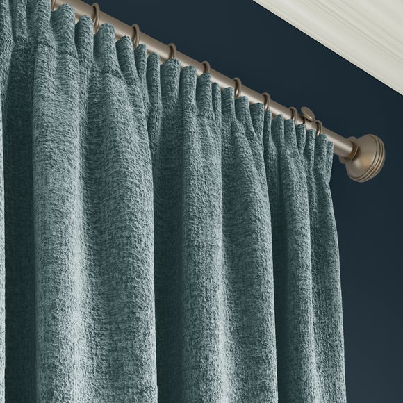 Textured Chenille Made To Measure Curtains Breeze (Blue)