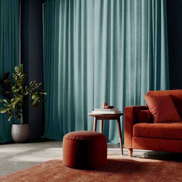 Textured Chenille Made To Measure Curtains Breeze (Blue)