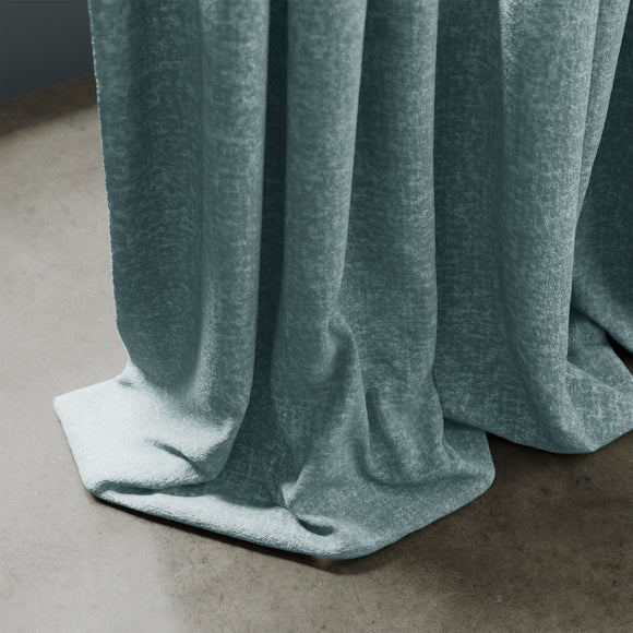 Textured Chenille Made To Measure Curtains Breeze (Blue)
