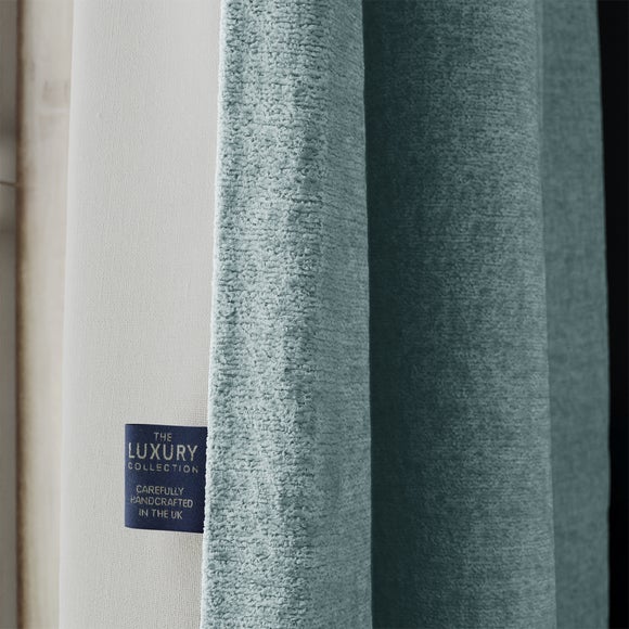Textured Chenille Made To Measure Curtains Breeze (Blue)