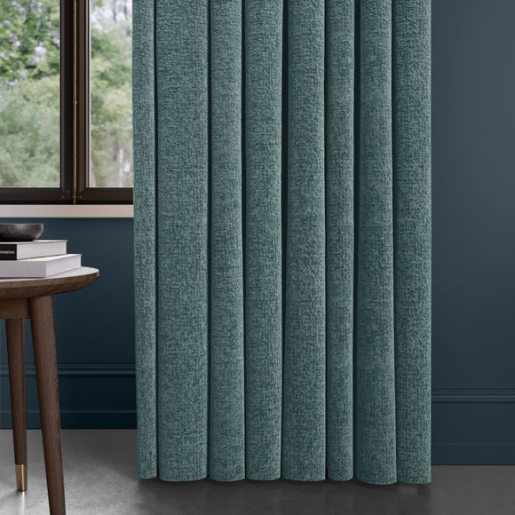 Textured Chenille Made To Measure Curtains Breeze (Blue)