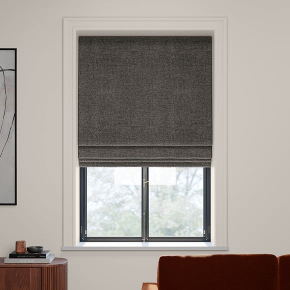 Textured Chenille Made To Measure Roman Blind Steel