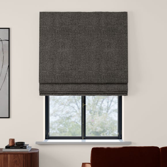 Textured Chenille Made To Measure Roman Blind Steel