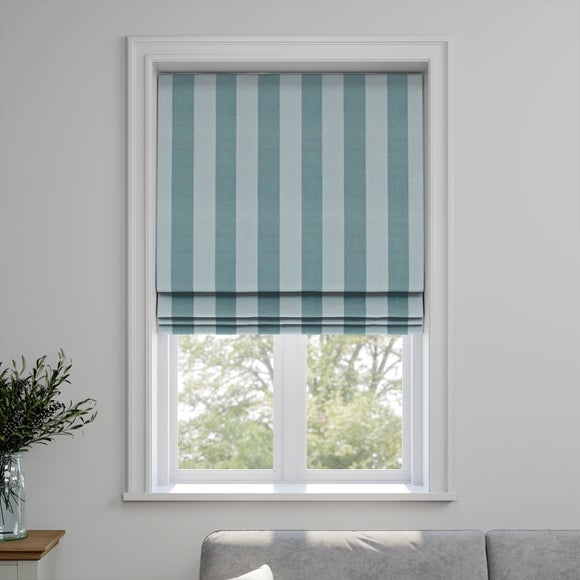 Saluzzo Stripe Made to Measure Roman Blind Saluzzo Stripe Seafoam