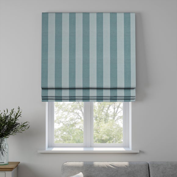 Saluzzo Stripe Made to Measure Roman Blind Saluzzo Stripe Seafoam