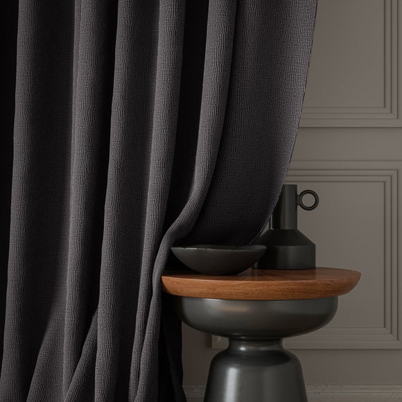 Dimensions Weave Made To Measure Curtains Black
