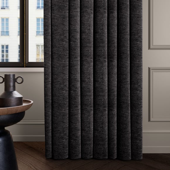 Dimensions Weave Made To Measure Curtains Black