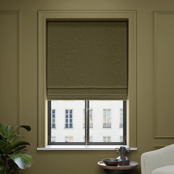 Dimensions Weave Made To Measure Roman Blind Olive Green