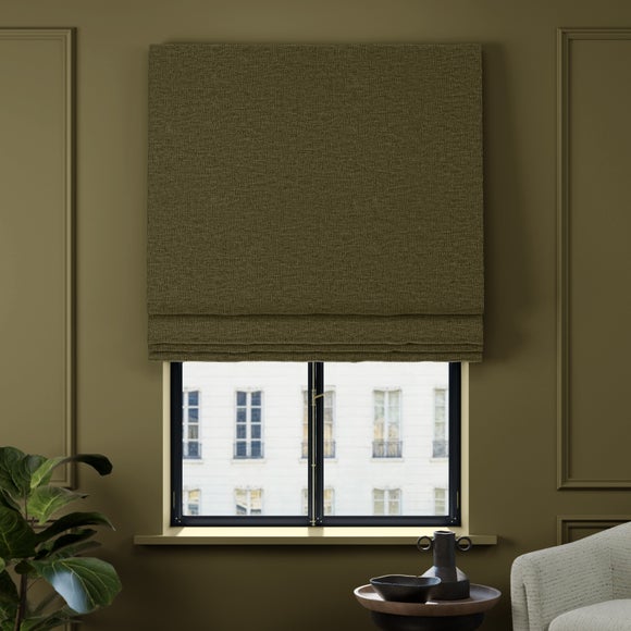 Dimensions Weave Made To Measure Roman Blind Olive Green