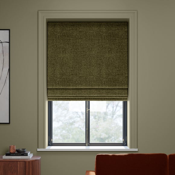 Textured Chenille Made To Measure Roman Blind Olive (Green)
