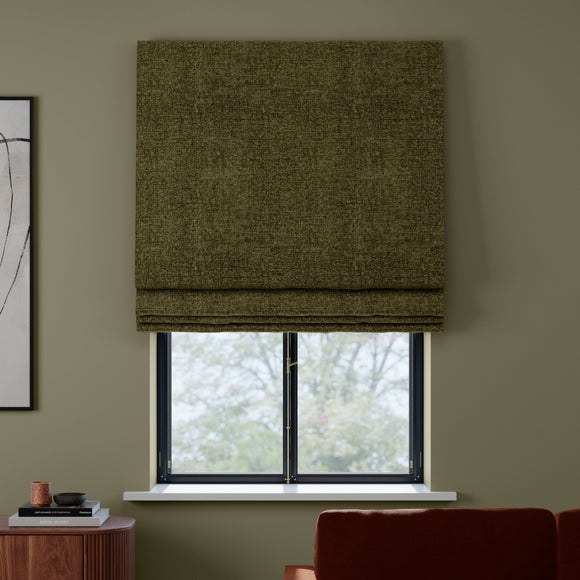 Textured Chenille Made To Measure Roman Blind Olive (Green)
