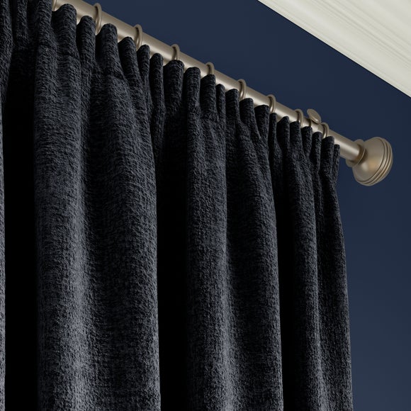 Textured Chenille Made To Measure Curtains Black