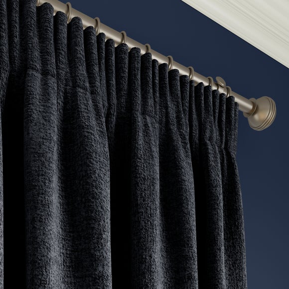 Textured Chenille Made To Measure Curtains Black