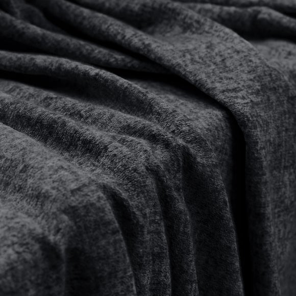 Textured Chenille Made To Measure Curtains Black