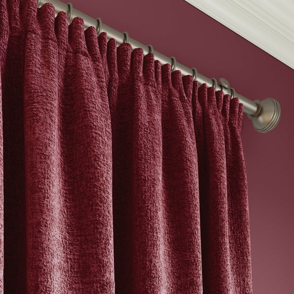 Textured Chenille Made To Measure Curtains Burgundy