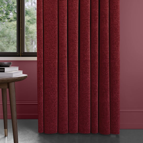 Textured Chenille Made To Measure Curtains Burgundy