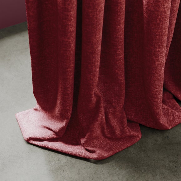 Textured Chenille Made To Measure Curtains Burgundy