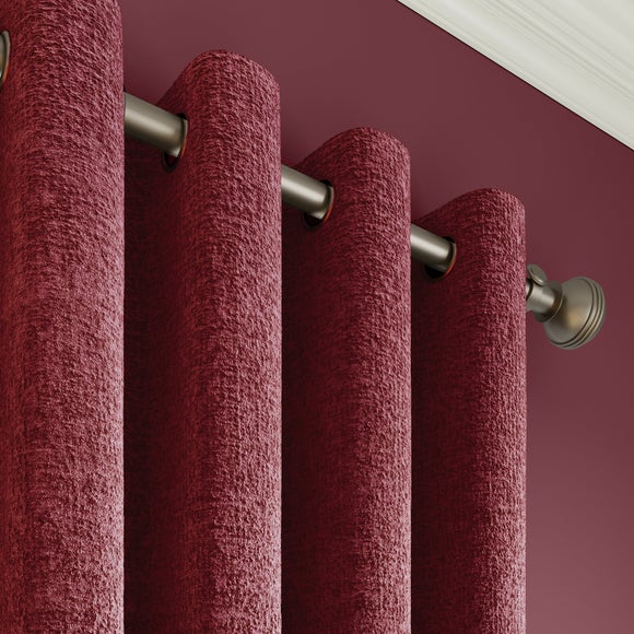 Textured Chenille Made To Measure Curtains Burgundy