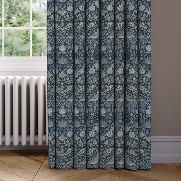 William Morris At Home Strawberry Thief Made to Measure Curtains Strawberry Thief Denim