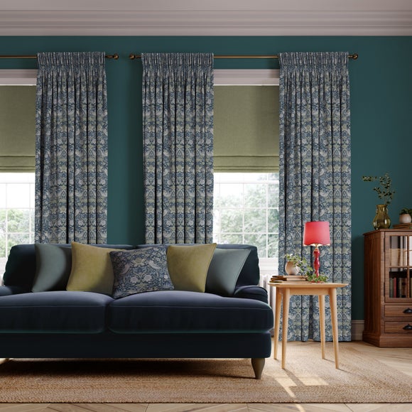 William Morris At Home Strawberry Thief Made to Measure Curtains Strawberry Thief Denim