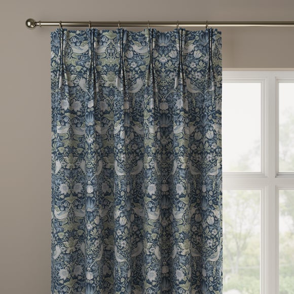 William Morris At Home Strawberry Thief Made to Measure Curtains Strawberry Thief Denim