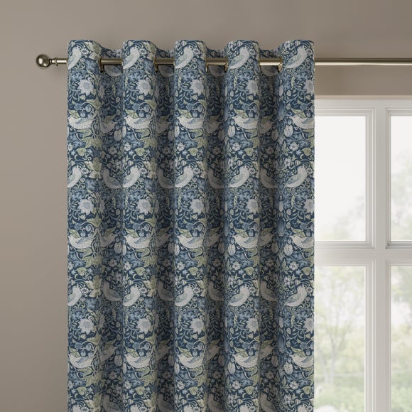 William Morris At Home Strawberry Thief Made to Measure Curtains Strawberry Thief Denim