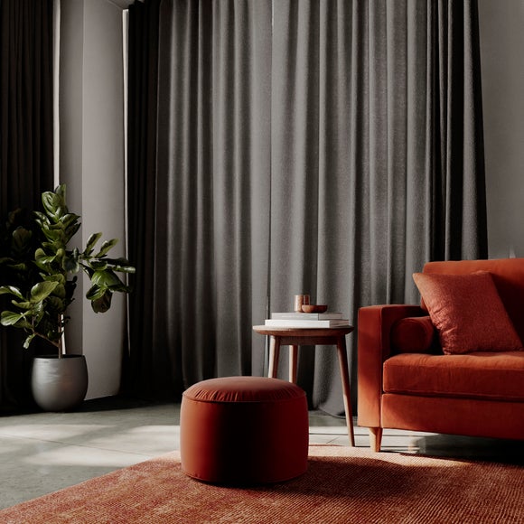 Textured Chenille Made To Measure Curtains Steel