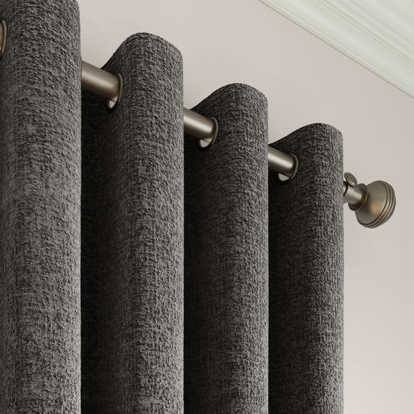 Textured Chenille Made To Measure Curtains Steel