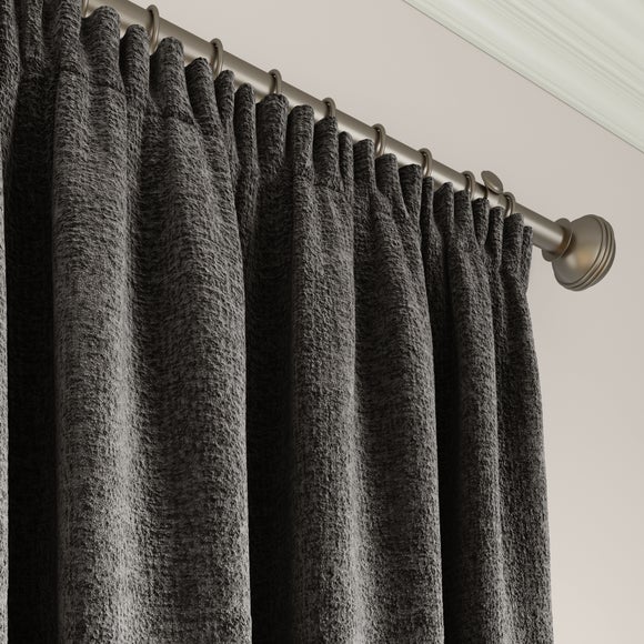 Textured Chenille Made To Measure Curtains Steel