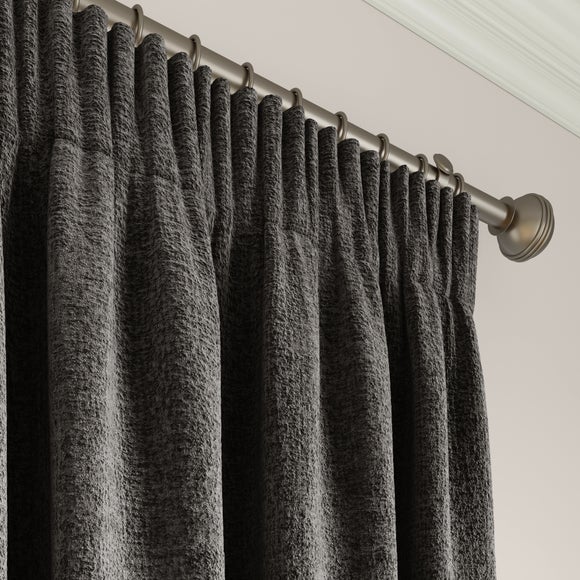 Textured Chenille Made To Measure Curtains Steel