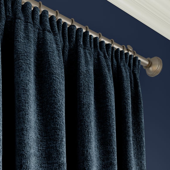 Textured Chenille Made To Measure Curtains Navy