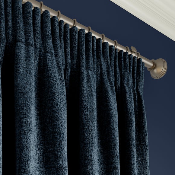 Textured Chenille Made To Measure Curtains Navy