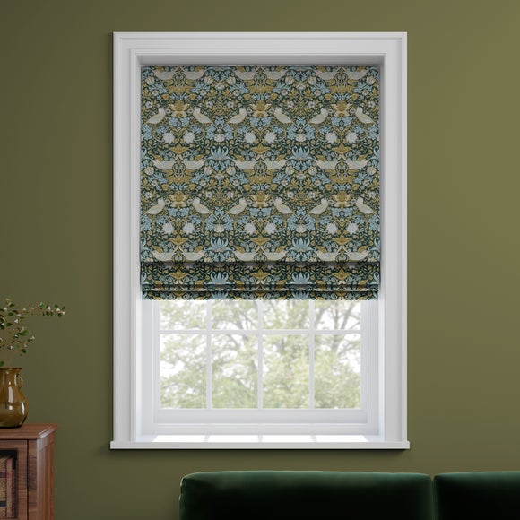 Strawberry Thief Polyester Made To Measure Roman Blind Strawberry Thief Emerald